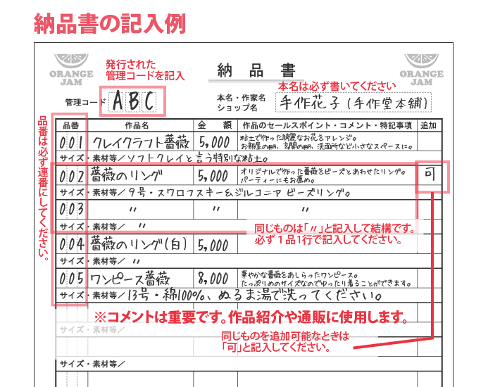 納品書の書き方